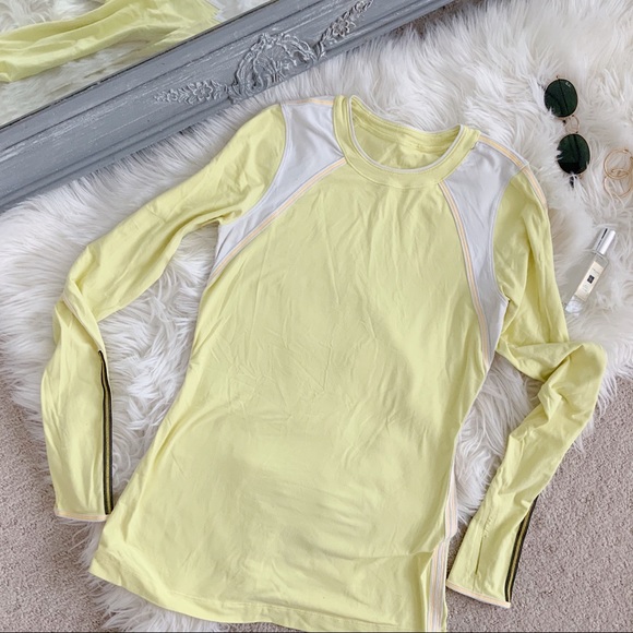 SOLD Lululemon Run Layer Me Long Sleeve Lemon - Picture 4 of 10